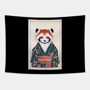 Red panda wear kimono japanese vintage Tapestry