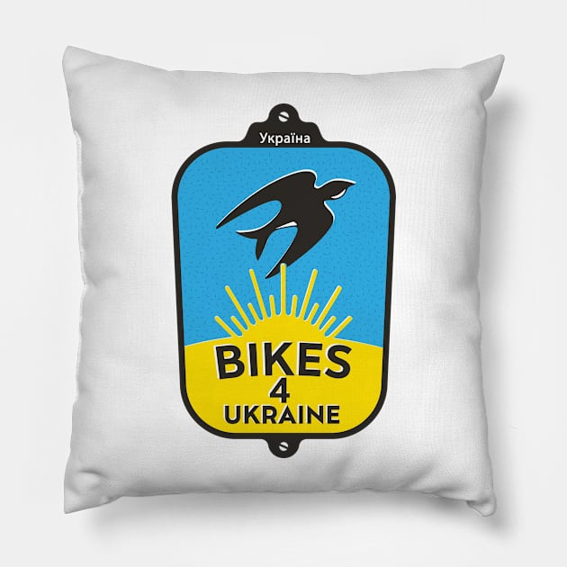 Bikes4Ukraine T-shirt Pillow by coolville