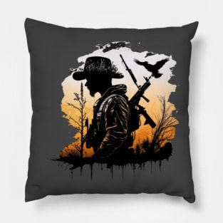 The hunter and the bush Pillow