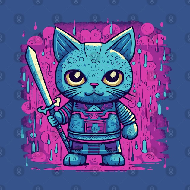 Japanese warrior knight cat by tatadonets