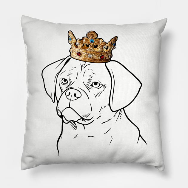 Puggle Dog King Queen Wearing Crown Pillow by millersye