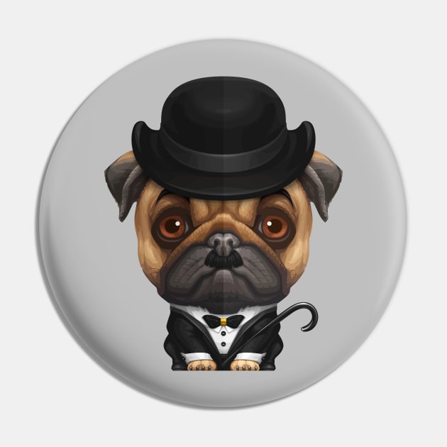 Charlie the Pug Pin by stonemask