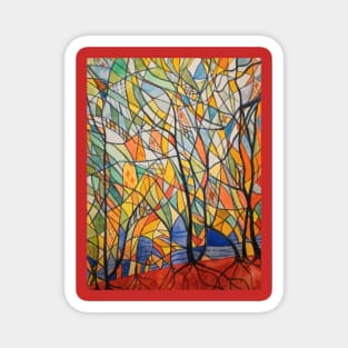 Abstract Autumn watercolour Magnet