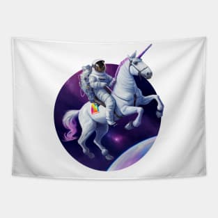 Astronaut riding a Unicorn Tapestry