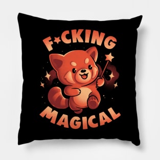 Red Panda Magic - Funny Cute Wizard Red Panda Gift Pillow