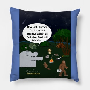 Enormously Funny Cartoons Camping with Bigfoot Pillow