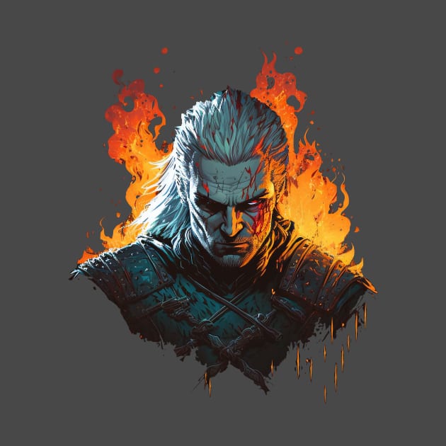 Geralt in Comic Book Style by Vaelerys