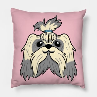 Gray mid haired Shih Tzu Pillow