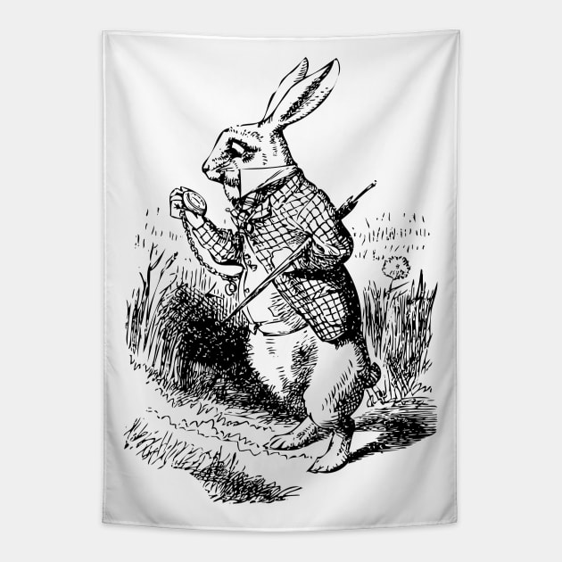 Alice in Wonderland | White Rabbit Checks His Watch | White Rabbit | Vintage Alice | Tapestry by Eclectic At Heart