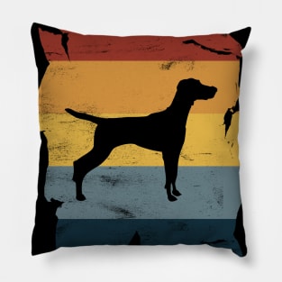 Hungarian Vizsla Distressed Vintage Retro Silhouette Pillow