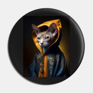 Royal Portrait of a Cornish Rex Cat Pin