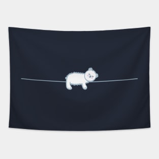 Funny sleeping polar bear Tapestry