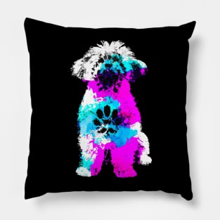 Bichon Habanero Ringo Stencil Artwork Pillow