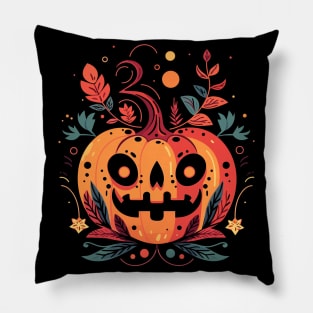 Colorful Halloween Pumpkin Sweatshirt, Spooky Crewneck, Unisex Fall Shirt, Funny Cute Autumn Top, Trick or Treat Tee Pillow