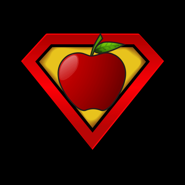 Super Teacher Shirt Superhero Apple Ripped by Walkowiakvandersteen