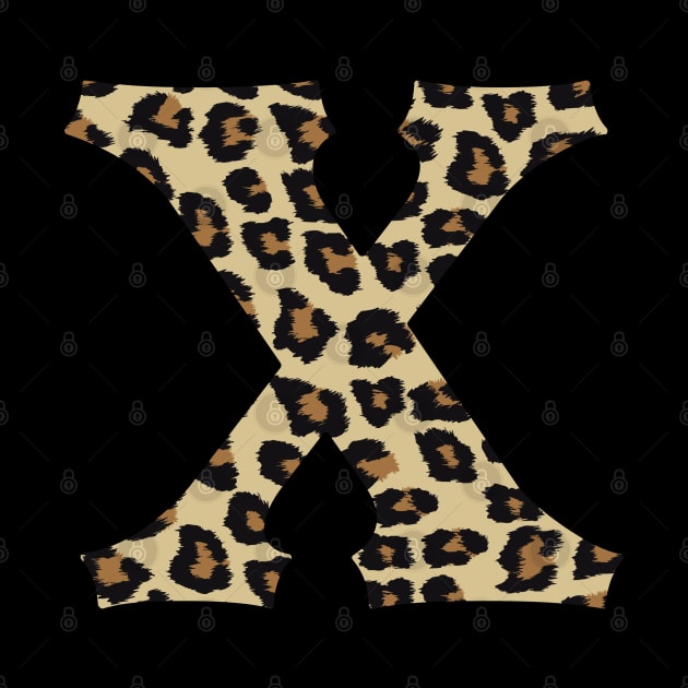 Letter X Leopard Cheetah Monogram Initial by squeakyricardo