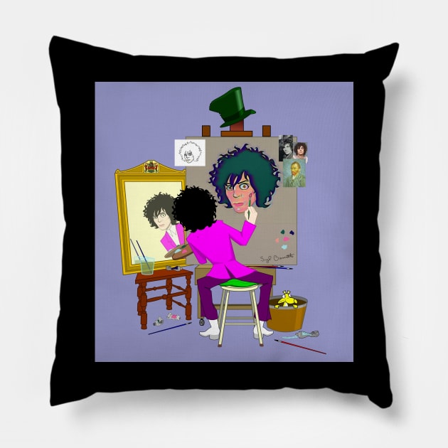 Syd Barrett - Steve Bobinski Pillow by VotzboArt