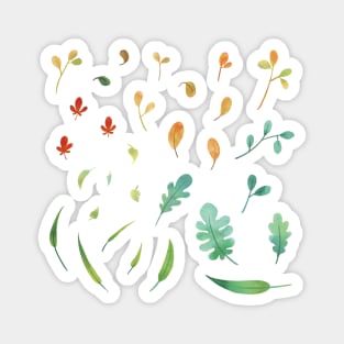 Watercolor leaves pack set Magnet