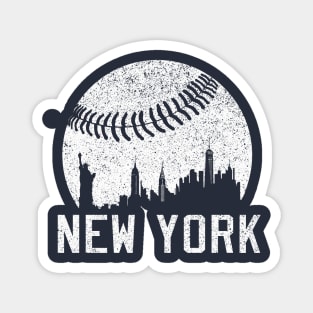 Vintage New York NY City Skyline Baseball Magnet