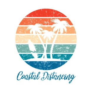 Social Distancing vs Coastal Distancing - Surfboard and Palms T-Shirt