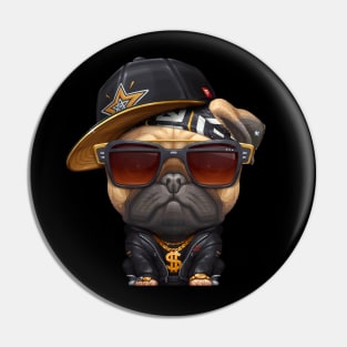 Pug Hip-Hop Super Star Pin