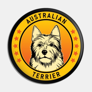 Australian Terrier Dog Portrait Pin