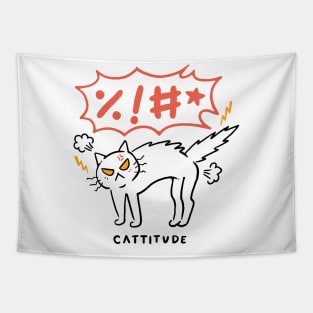 Cattitude Back Print Tapestry