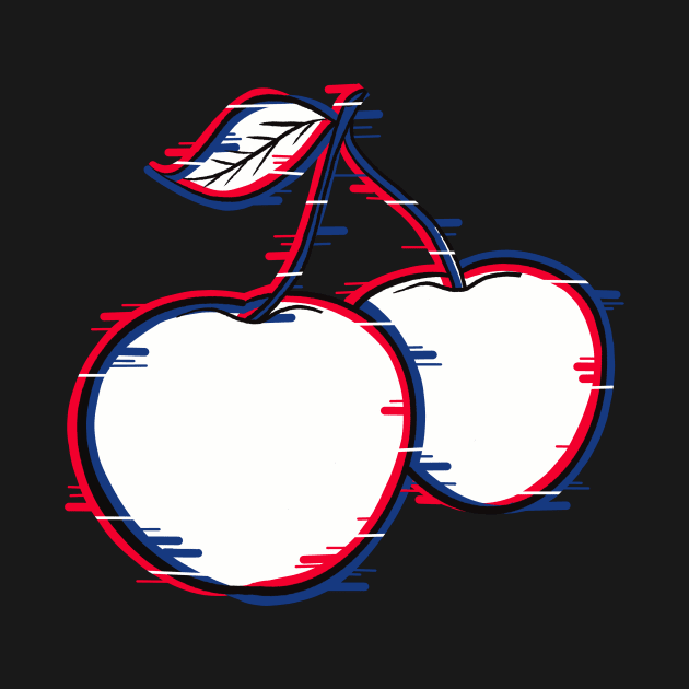 Glitch effect on two cherries by Fruit Tee