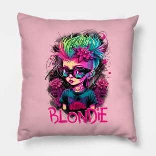 Blonde Rock Girl Pillow