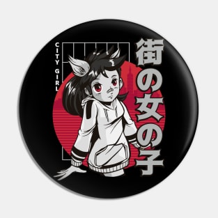 Cute Anime Japanese Vaporwave Girl Kawaii Pin