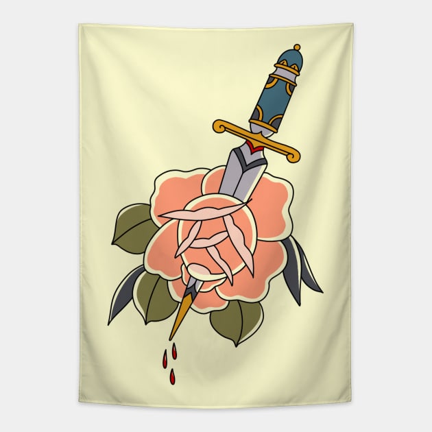 Rose & Dagger Tapestry by jiniandtonic