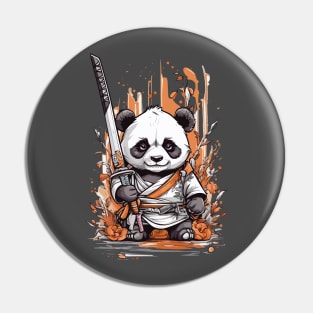 Cute Cartoon Warrior Panda Samurai Katana Sword Wilding Pin