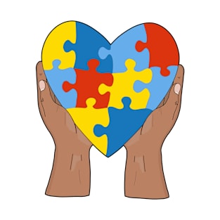 Asperger's Syndrome Heart Colorful Puzzle T-Shirt