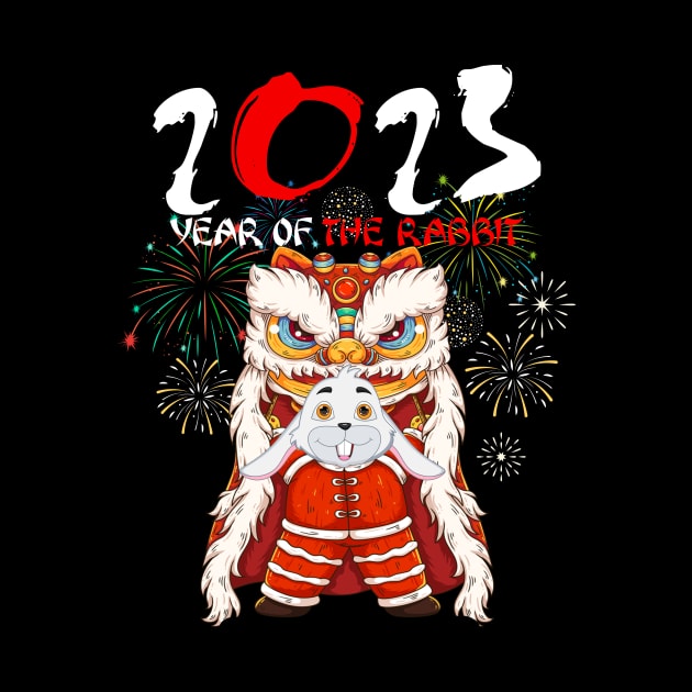 Dabbing Bunny Year Of the Rabbit 2023 Chinese New Year 2023 by Jhon Towel