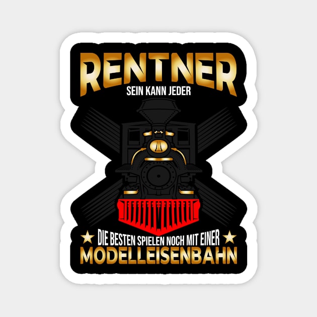 Model railway pensioner gift Magnet by QQdesigns