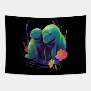 Manatee Mothers Day Tapestry