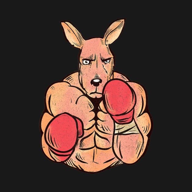 Funny Boxing T-Shirt Kangaroo MMA Boxer Gift Australia by aaltadel