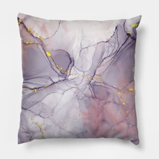 Violet and Gold Marble Pillow