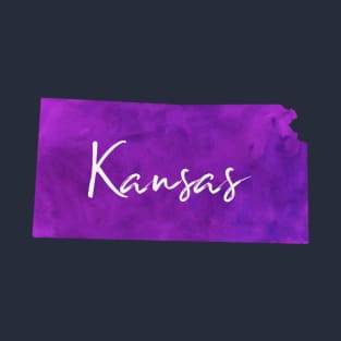 The State of Kansas - Purple Watercolor T-Shirt