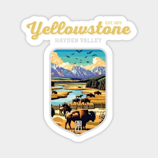 USA - NATIONAL PARK - YELLOWSTONE Hayden Valley - 5 Magnet