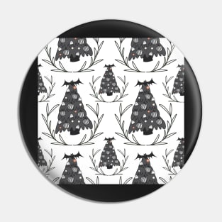 Gothic Christmas Tree Pin