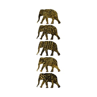 Pattered Elephants(Blk&Gold) T-Shirt