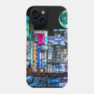 aquamarine full moon in japan Phone Case