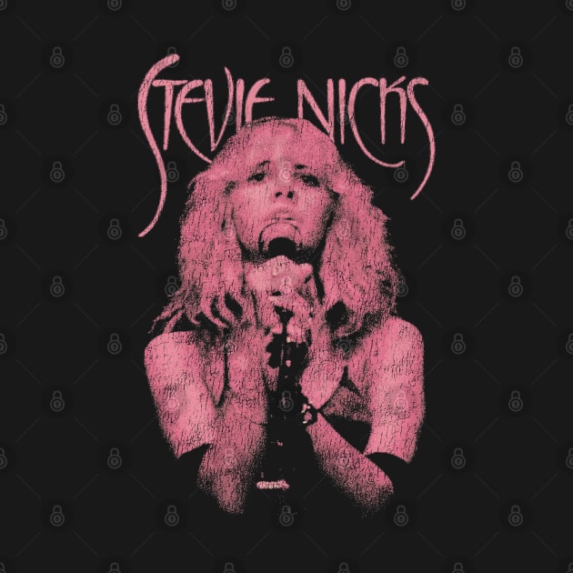 Stevie Nicks Vintage Distressed Pink Design by snowblood