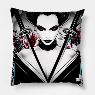 Geishas and Bushido, Eastern Culture Graphic T-shirt 12 Pillow