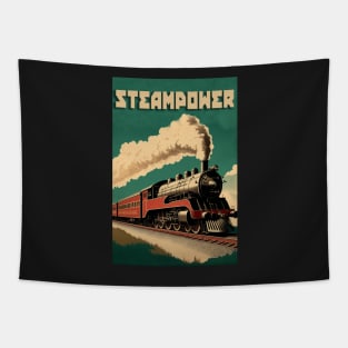 Vintage Steam Train Tapestry