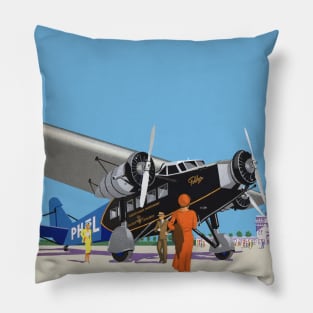 KLM Netherlands Vintage Poster 1930s Pillow