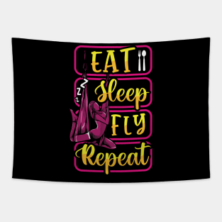 Funny Eat Sleep Fly Repeat Aerial Yoga Silks Tapestry