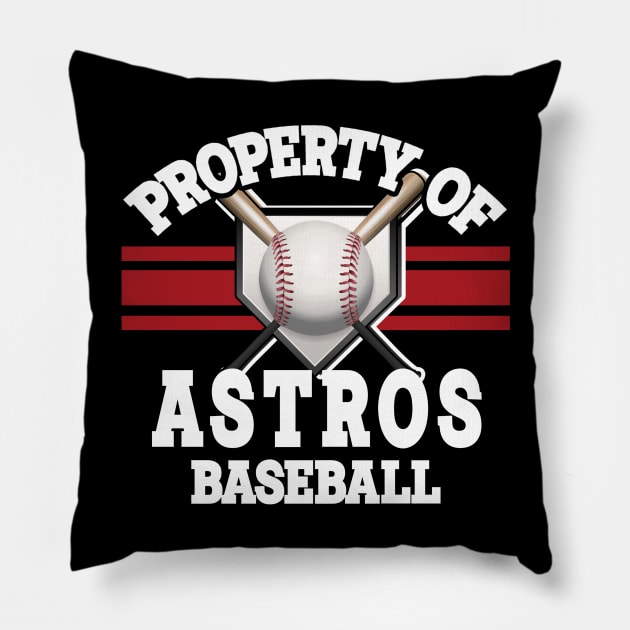 Proud Name Astros Graphic Property Vintage Baseball Pillow by WholesomeFood