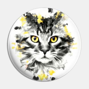 Cat with yellow eyes Pin